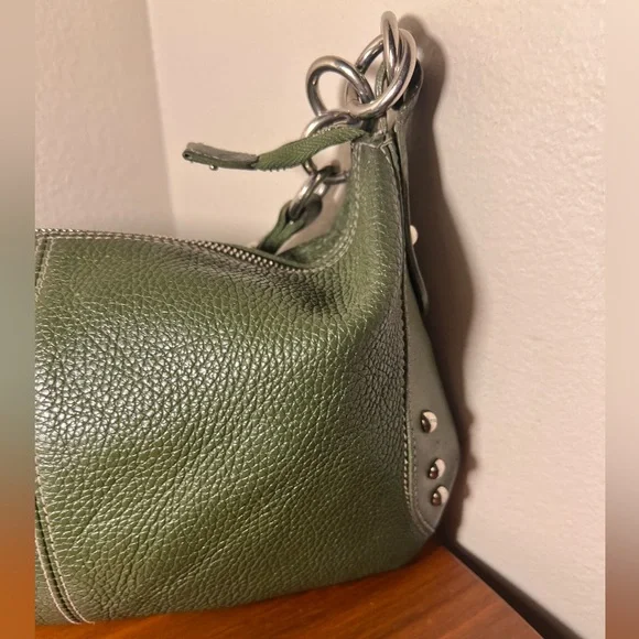 Furla Green Leather Studded Shoulder Bag - Picture 7 of 16